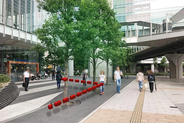 横断歩道を渡り、しばらく直進